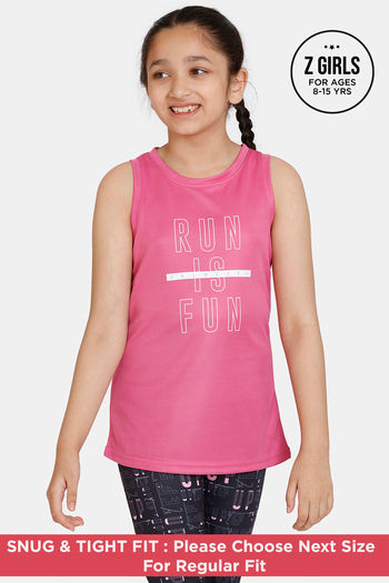 Buy Zelocity Girls Relaxed Quick Dry Tank Top - Ibis Rose